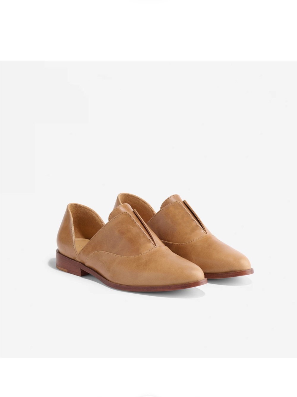 Nisolo Tan Slip-On D'Orsay Loafers Almond